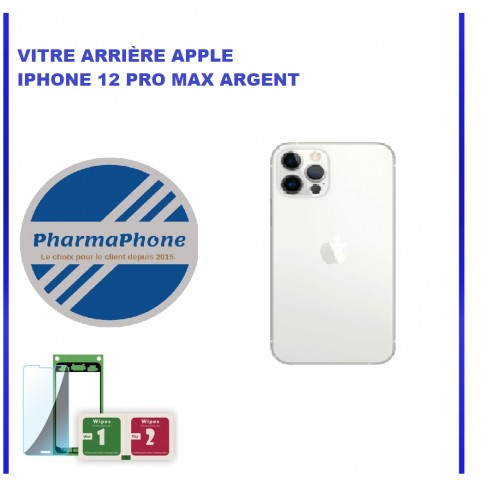 VITRE ARRIÈRE APPLE IPHONE 12 PRO MAX ARGENT