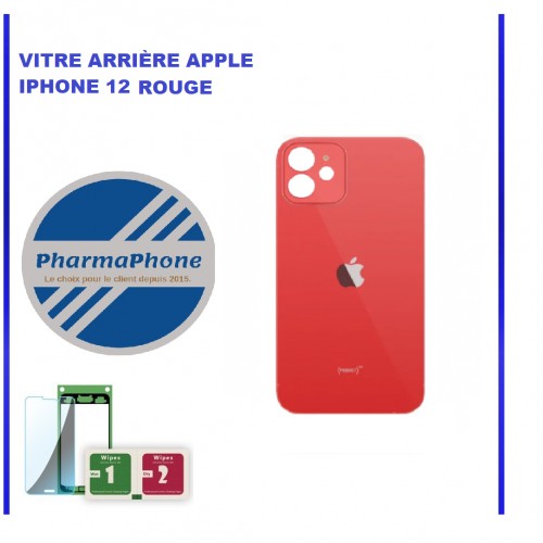 VITRE ARRIÈRE APPLE IPHONE 12 ROUGE