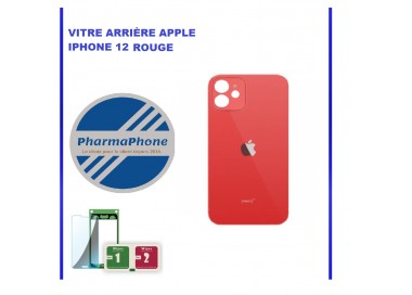 VITRE ARRIÈRE APPLE IPHONE 12 ROUGE  - EMPLACEMENT: Z2-R15-46