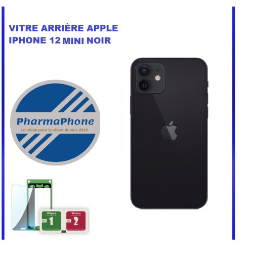 VITRE ARRIÈRE APPLE IPHONE 12 MINI NOIR