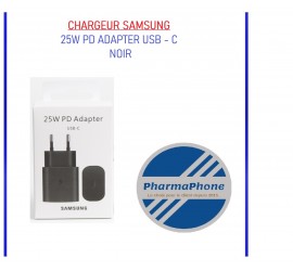 CHARGEUR SAMSUNG 25W PD ADAPTER USB - C NOIR