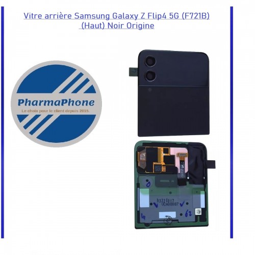 Passer au début de la Galerie d’images Vitre arrière Samsung Galaxy Z Flip4 5G (F721B) (Haut) Noir Origine