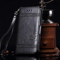 Portefeuille / Etuit iphone 7 Simili-cuir noir Dulcii