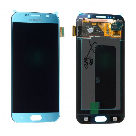 Bloc afficheur Galaxy S6 G-920F bleu