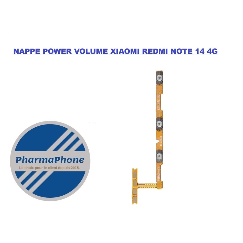 NAPPE POWER VOLUME XIAOMI REDMI NOTE 14 4G  CHEZ PHARMAPHONE MARTINIQUE
