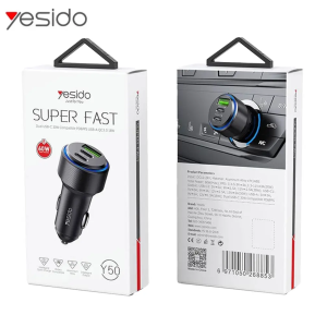 YESIDO Y50 - CHARGEUR ALLUME CIGARE 60W (DUAL USB-C 30W   + USB-A QC3.0 18W )martinique guadeloupe guyane