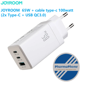 CHARGEUR FAST CHARGE USAM 65WATT 2 SORTIE USB TYPE-C ET 1 SORTIE USB-A MARTINIQUE GUADELOUPE GUYANE