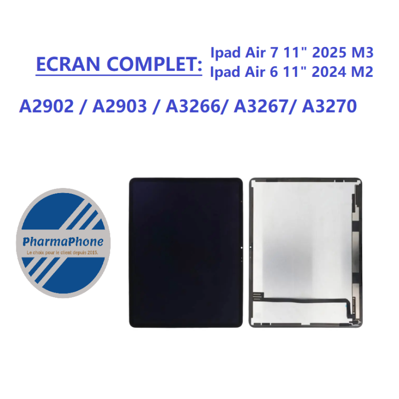 REPARATION ECRAN IPAD AIR 6 ET IPAD AIR 7 DOTER DE LA PUCE M2 EN 11 POUCE CHEZ PHARMAPHONE DUCOS EN MARTINIQUE