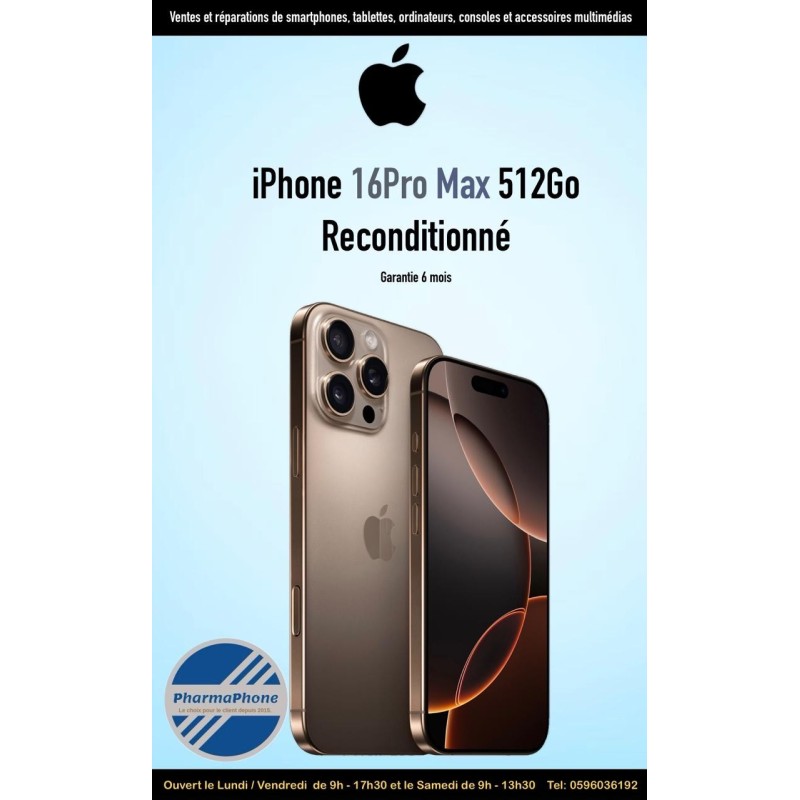 IPHONE 16 PRO MAX RECONDITIONNE -