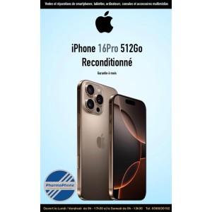 IPHONE 16 PRO MAX RECONDITIONNE GARANTIE 1 ANS CHEZ PHARMAPHONE.