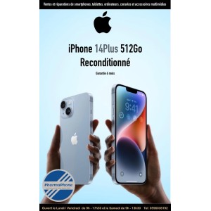IPHONE 14 PLUS RECONDITIONNE GARANTIE 1 ANS CHEZ PHARMAPHONE.