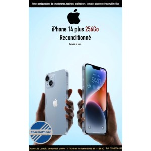 IPHONE 14 PLUS RECONDITIONNE GARANTIE 1 ANS CHEZ PHARMAPHONE.