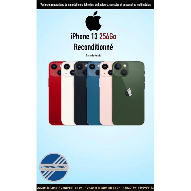 IPHONE 13 RECONDITIONNE GARANTIE 1 ANS CHEZ PHARMAPHONE.
