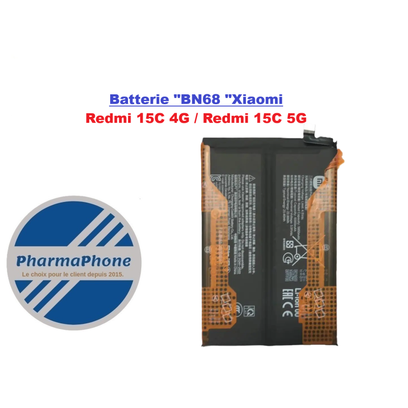 ACHETER Batterie BN68 Xiaomi Redmi 15C 4G / Redmi 15C 5G PAS CHER MARTINIQUE GUADELOUPE GUYANE
