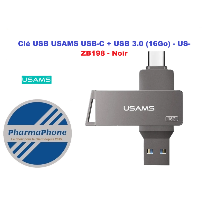 Acheter ou commander Clé USB USAMS USB-C + USB 3.0 (16Go) - US-ZB198en martinique guadeloupe guyane