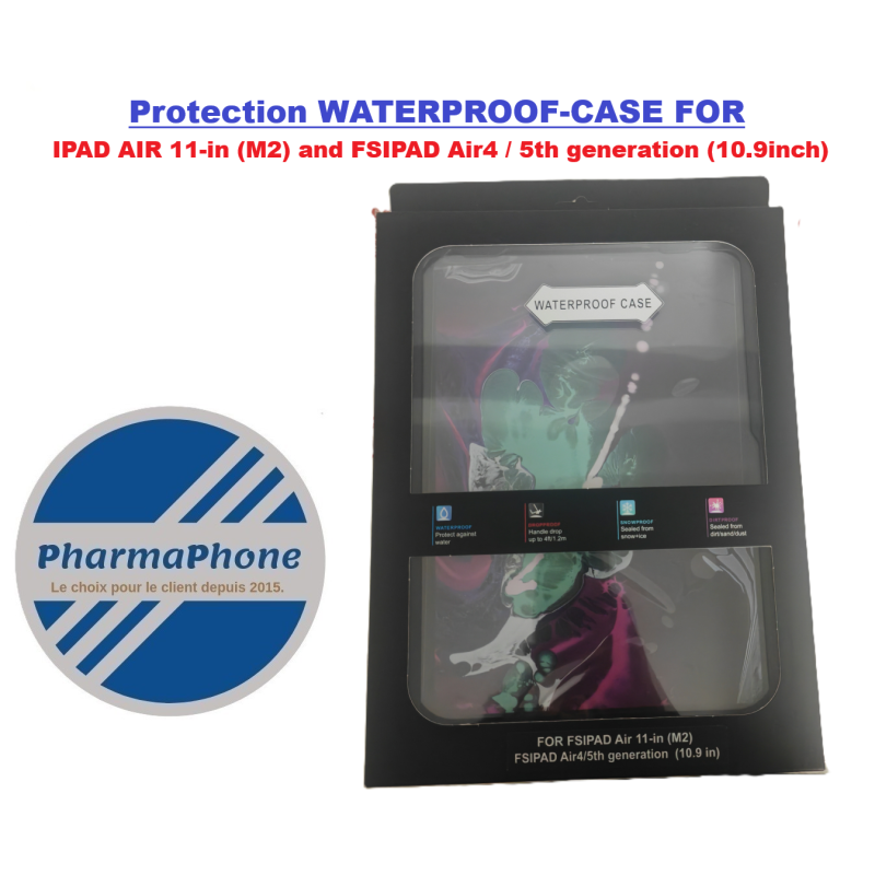COQUE WATERPROOF MARTINIQUE POUR APPLE ET SAMSUNG CHEZ PHARMAPHONE