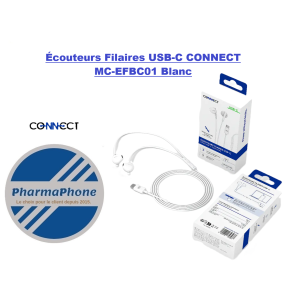 ACHETER  ECOUTEUR FILAIRE Type-C CONNECT MC-EFBC01 Blanc    AUBAINE ANTILLES  MARTINIQUE GUADELOUPE GUYANE