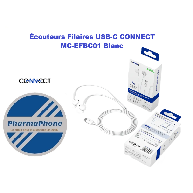 ACHETER  ECOUTEUR FILAIRE Type-C CONNECT MC-EFBC01 Blanc    AUBAINE ANTILLES  MARTINIQUE GUADELOUPE GUYANE