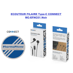 ACHETER  ECOUTEUR FILAIRE Type-C CONNECT MC-EFNC01   Noir    AUBAINE ANTILLES  MARTINIQUE GUADELOUPE GUYANE