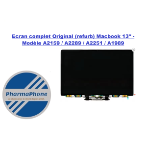 Ecran complet Original (refurb) Macbook 13" - Modèle A2159 / A2289 / A2251 / A1989 - Emplacement: Z02- B105 - E01