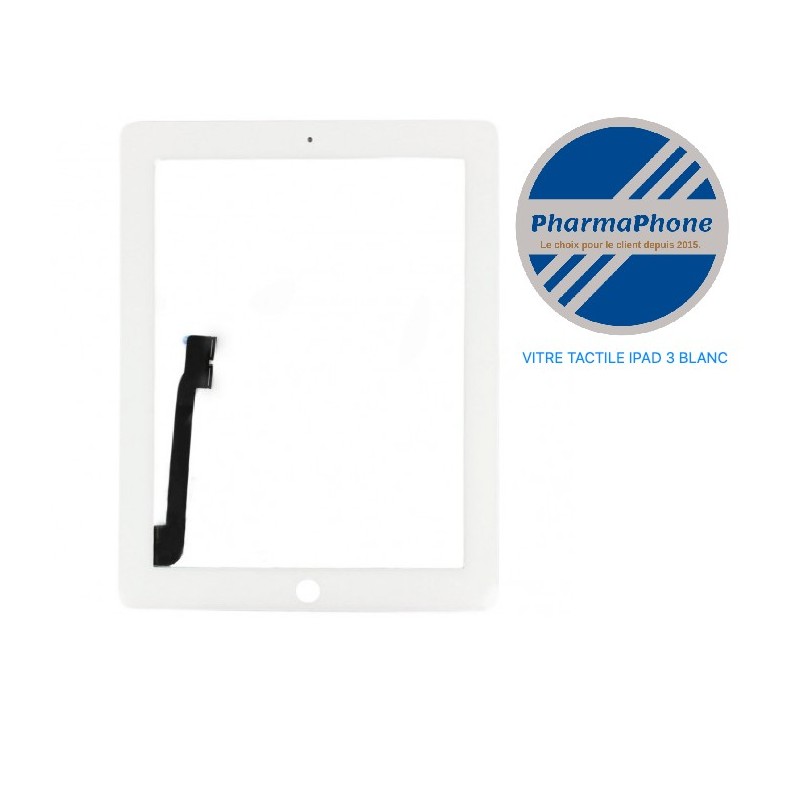 IPAD 3 Vitre Tactile BLANC