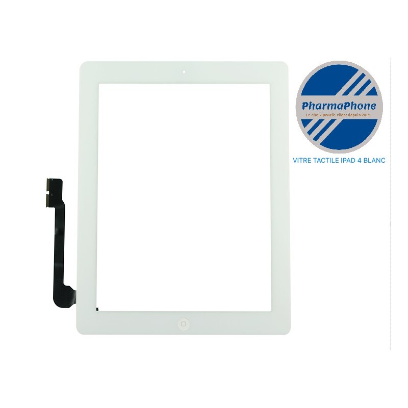 IPAD 4 Vitre Tactile BLANC