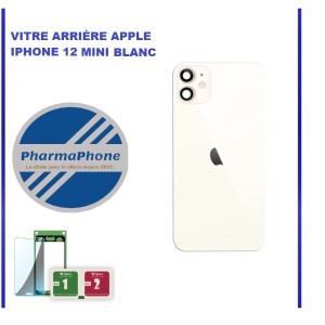 VITRE ARRIÈRE APPLE IPHONE 12 MINI BLANC