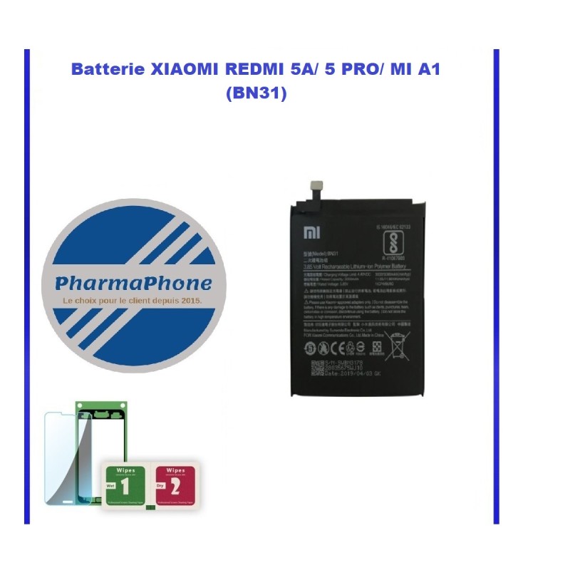 Batterie XIAOMI REDMI 5A/ 5 PRO/ MI A1 (BN31) EMPLACEMENT: Z2-R5-E4