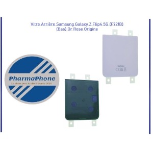 Vitre Arrière Samsung Galaxy Z Flip4 5G (F721B) (Bas) Or Rose Origine