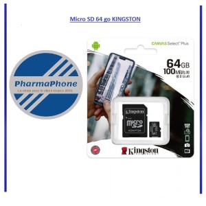 Micro SD 64 Go Classe 10 KINGSTON