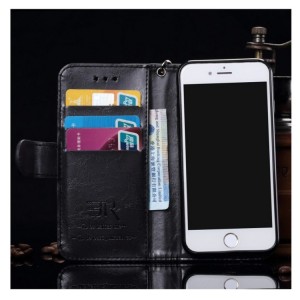 Portefeuille / Etuit iphone 7 Simili-cuir noir Dulcii