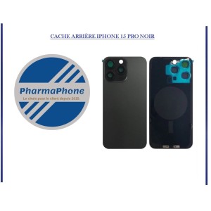 CACHE ARRIÈRE  IPHONE 15 PRO NOIR EMPLACEMENT: