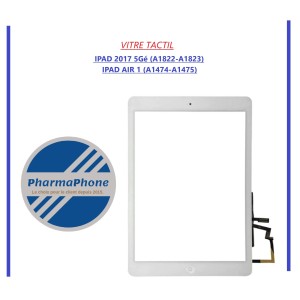 Vitre Tactile  IPAD 2017 5 Gé (A1822-A1823) / IPAD AIR1  (A1474-A1475) BLANC