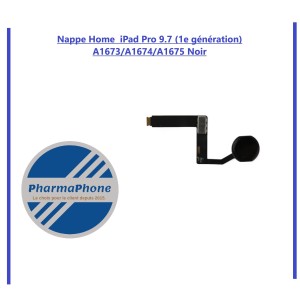 Nappe Home  iPad Pro 9.7 (1e génération) A1673/A1674/A1675 Noir