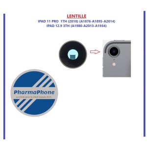 LENTILLE CAMERA  IPAD 11 PRO  1TH (2018) (A1876-A1895-A2014) / IPAD 12.9 3TH (A1980-A2013-A1934)