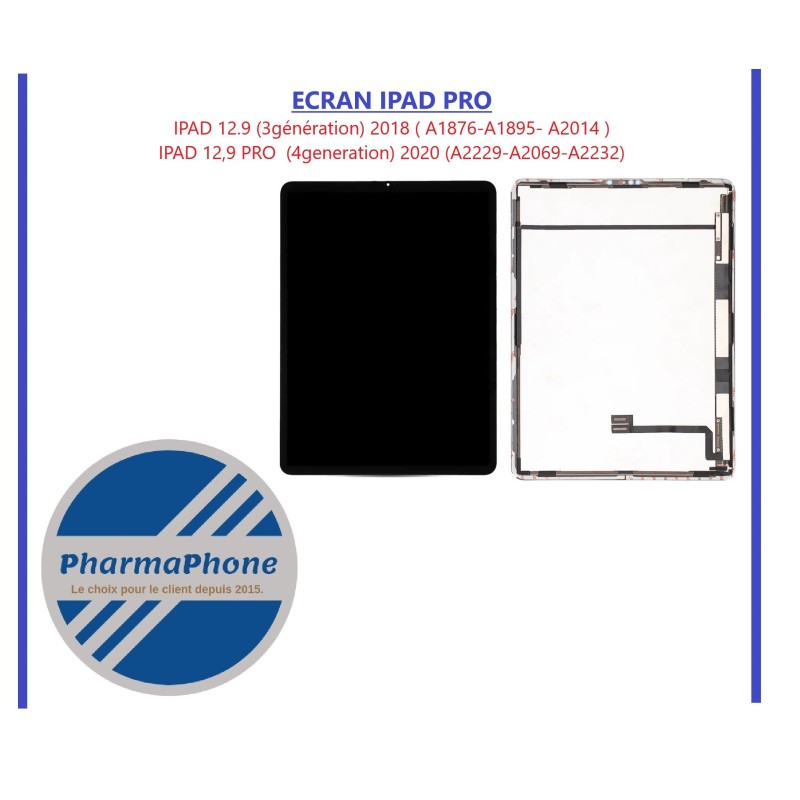 ECRAN COMPLET IPAD 12.9 (3gé) 2018  / IPAD 12,9 PRO  (4g) 2020