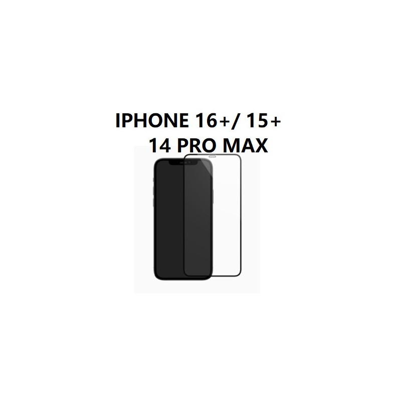 Verre trempé Complet Iphone 14 PRO MAX/ 15 PLUS/ 16 PLUS Verre trempé Complet Iphone 14 PRO MAX/ 15 PLUS/ 16 PLUS
