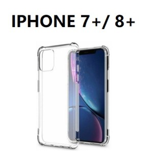 IPHONE 7+/ 8+ SILICONNE 4 COIN RENFORCE TRANSPARENT
