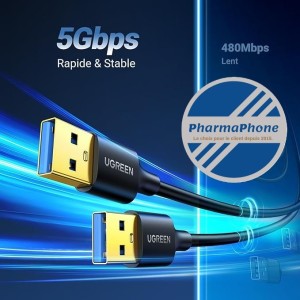 CABLE UGREEN USB-A  to USB A - EMPLACEMENT :