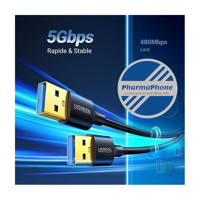 CABLE UGREEN USB-A to USB A - EMPLACEMENT : CABLE UGREEN USB-A to USB A - EMPLACEMENT :