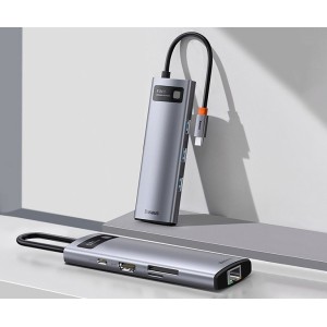BASEUS Hub 8 en 1  Metal Gleam Series EMPLACEMENT: