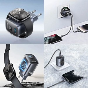 Chargeur I-WATCH Secteur Usams  20W (WIRELESS +Type-C + USB-A ) Blanc - EMPLACEMENT: Z02 - B100 - E07