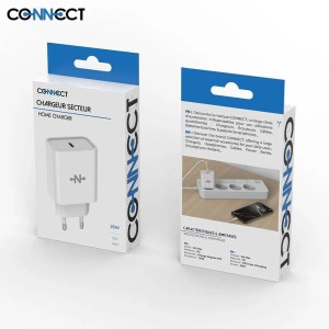 Chargeur Secteur Type-C 25 WATT 3.0A CONNECT MC-CBC25W3  BLANC - EMPLACEMENT: Z02- B100 - E03