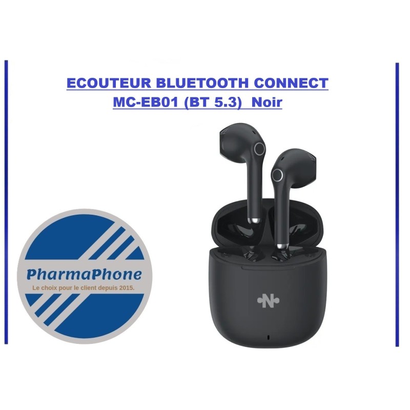 ECOUTEUR BLUETOOTH CONNECT MC-EB01 (BT 5.3)  Noir  EMPLACEMENT: Z2 - B100 - E08