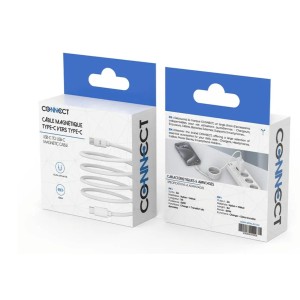 Câble Data Type-C vers Type-C CONNECT 60W MC-CCN11 Magnétique (1m) BLANC - EMPLACEMENT: Z02 - B100 - E05