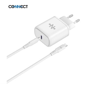 Chargeur Secteur Type-C 25 WATT 3.0A CONNECT MC-CBC25W3  BLANC - EMPLACEMENT: Z02- B100 - E03