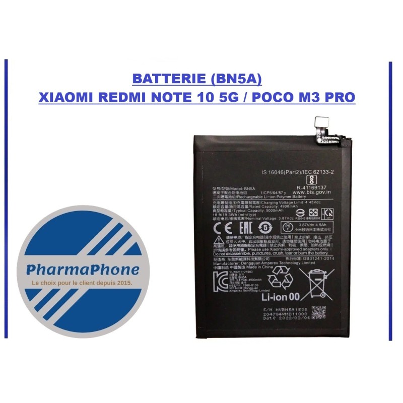 BATTERIE (BN5A) XIAOMI REDMI NOTE 10 5G / POCO M3 PRO