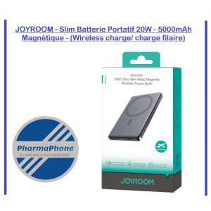 JOYROOM - Slim Batterie Portatif 20W - 5000mAh  Magnétique - (Wireless charge/ charge filaire) - EMPLACEMENT: Z02 - B80 - E10
