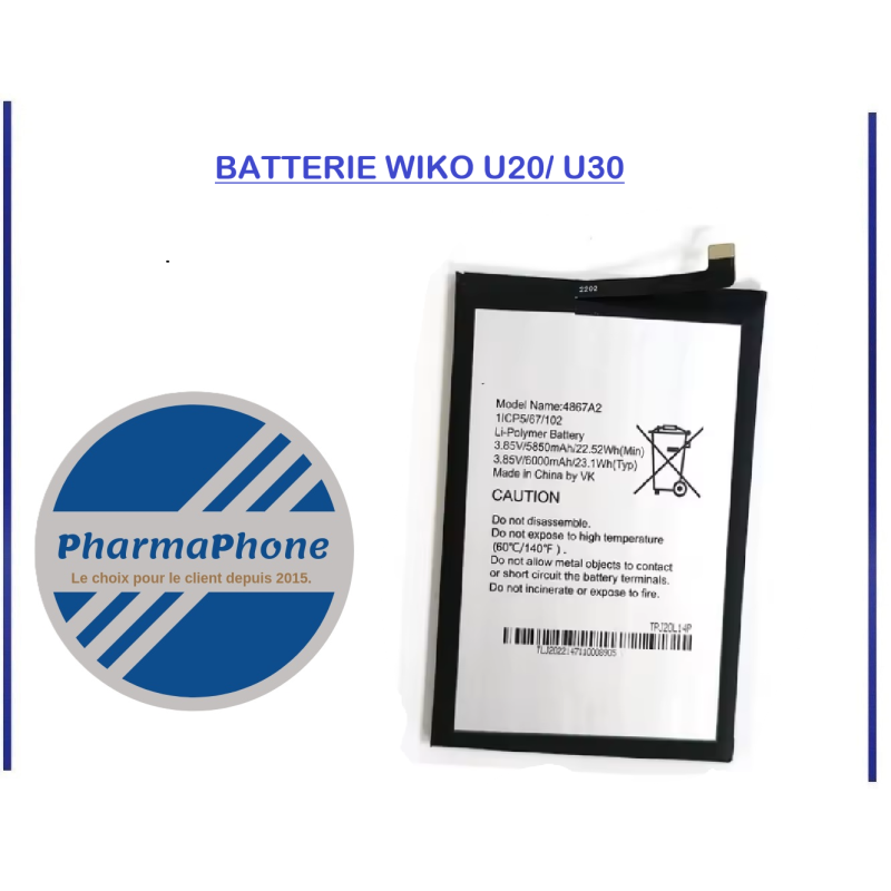 BATTERIE WIKO U20/ U30 BATTERIE WIKO U20/ U30