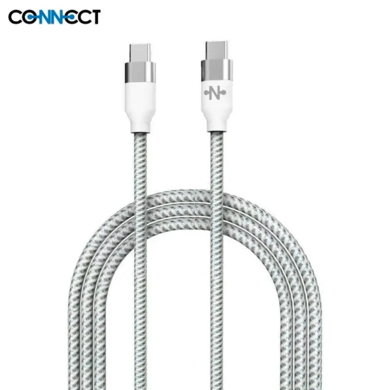 Câble Data Type-C vers Type-C CONNECT 60W MC-CCN11 blanc martinique guadeloup guyane Câble Data Type-C vers Type-C CONNECT 60W MC-CCN11 blanc martinique guadeloup guyane